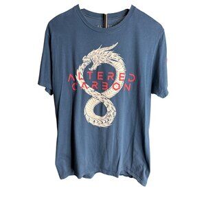 Altered Carbon Dragon Graphic 100% Cotton Blue T-Shirt Netflix Skydance M